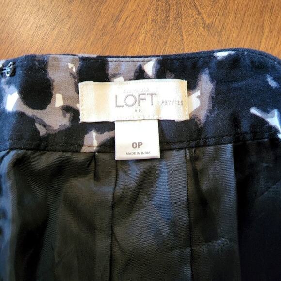 LOFT CAMOUFLAGE 100% cotton pencil skirt size 0P‎ petite - Picture 5 of 7